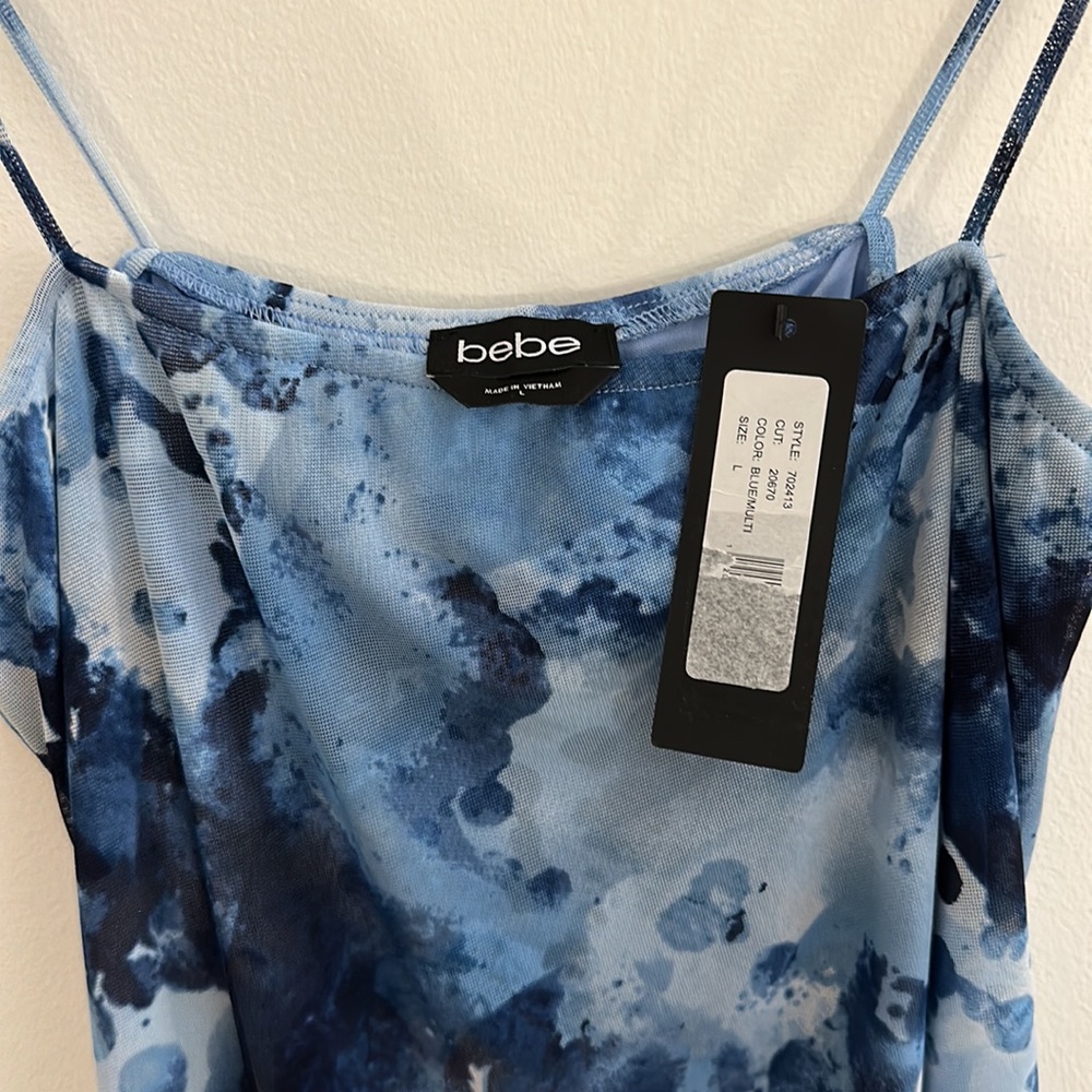 bebe Blue Patterned Dress - Picture 2 of 4